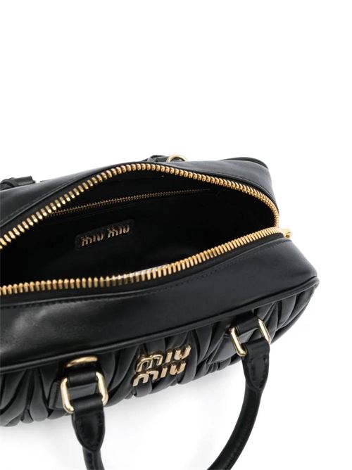 Black matelassé effect bag Miu Miu | 5BB142V-OONN88F0002